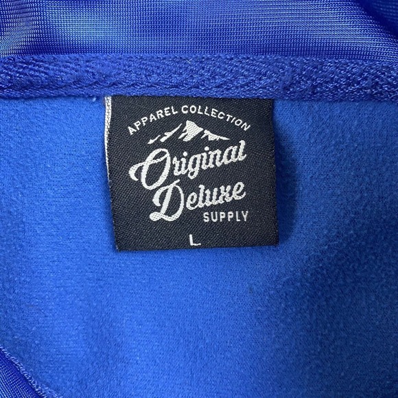 Original Deluxe Supply Mens Retro Striped Lightweight Jacket Blue Size Large - Picture 3 of 8